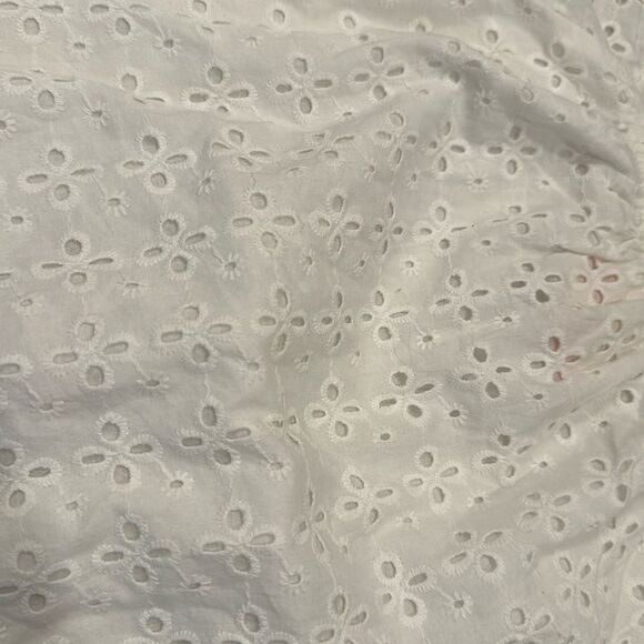 NWT Hayden Girls Sweet White Eyelet Top Sz Med Flower Cotton Boho Puff Sleeve - Picture 3 of 10
